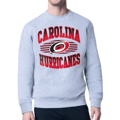Carolina Hurricanes Starter Gray Team Grit Graphic Fleece Pullover Sweatshirt