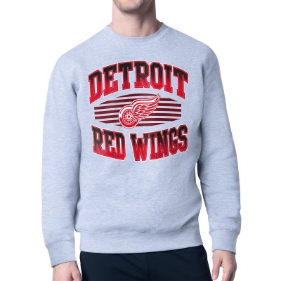 Detroit Red Wings Starter Gray Team Grit Graphic Fleece Pullover Sweatshirt