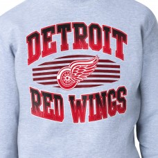 Detroit Red Wings Starter Gray Team Grit Graphic Fleece Pullover Sweatshirt