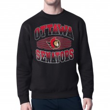 Ottawa Senators Starter Black Team Grit Graphic Fleece Pullover Sweatshirt