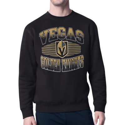 Vegas Golden Knights Starter Black Team Grit Graphic Fleece Pullover Sweatshirt