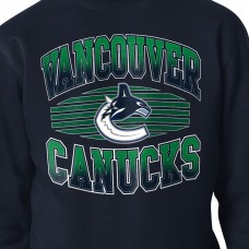 Vancouver Canucks Starter Navy Team Grit Graphic Fleece Pullover Sweatshirt