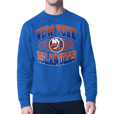 New York Islanders Starter Royal Team Grit Graphic Fleece Pullover Sweatshirt