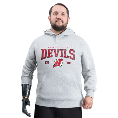 Толстовка New Jersey Devils G-III Sports by Carl Banks Gray Adaptive Classic Team Spirit Fleece