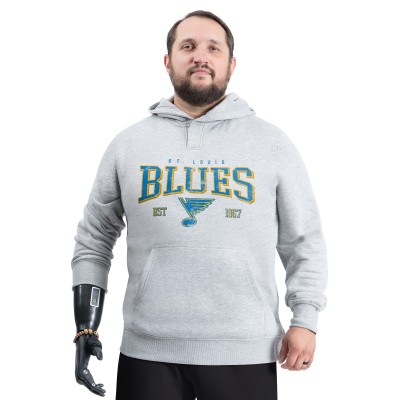 St. Louis Blues G-III Sports by Carl Banks Gray Adaptive Classic Team Spirit Fleece Hoodie
