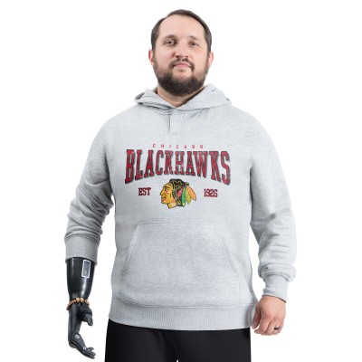 Толстовка Chicago Blackhawks G-III Sports by Carl Banks Gray Adaptive Classic Team Spirit Fleece