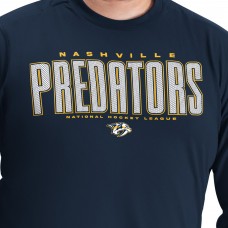 Nashville Predators G-III Sports by Carl Banks Navy Adaptive Mesh Effect Long Sleeve T-Shirt