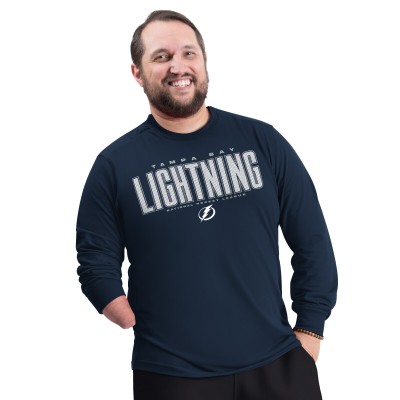 Футболка Tampa Bay Lightning G-III Sports by Carl Banks Blue Adaptive Mesh Effect Long Sleeve