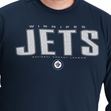 Футболка с длинным рукавом Winnipeg Jets G-III Sports by Carl Banks Navy Adaptive Mesh Effect