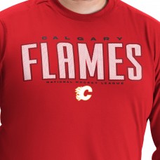 Calgary Flames G-III Sports by Carl Banks Red Adaptive Mesh Effect Long Sleeve T-Shirt