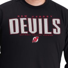 Футболка с длинным рукавом New Jersey Devils G-III Sports by Carl Banks Black Adaptive Mesh Effect