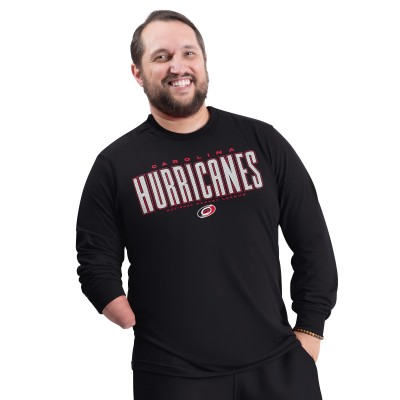 Carolina Hurricanes G-III Sports by Carl Banks Black Adaptive Mesh Effect Long Sleeve T-Shirt