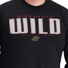 Minnesota Wild G-III Sports by Carl Banks Black Adaptive Mesh Effect Long Sleeve T-Shirt