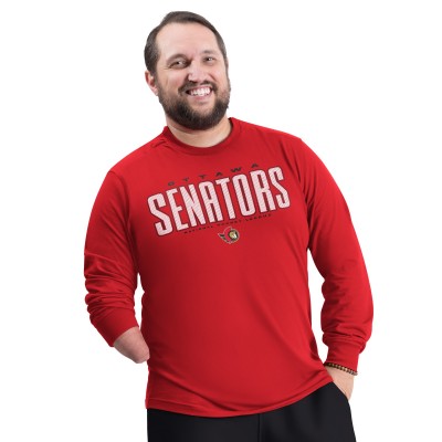 Ottawa Senators G-III Sports by Carl Banks Red Adaptive Mesh Effect Long Sleeve T-Shirt