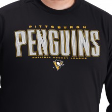 Футболка с длинным рукавом Pittsburgh Penguins G-III Sports by Carl Banks Black Adaptive Mesh Effect