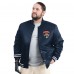Florida Panthers G-III Sports by Carl Banks Navy Adaptive Bold Logo Satin Full-Snap Varsity Jacket