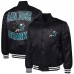San Jose Sharks G-III Sports by Carl Banks Black Adaptive Bold Logo Satin Full-Snap Varsity Jacket San Jose Sharks G-III Sports by Carl Banks Black Adaptive Bold Logo Satin Full-Snap Varsity Jacket