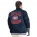Montreal Canadiens G-III Sports by Carl Banks Blue Adaptive Bold Logo Satin Full-Snap Varsity Jacket