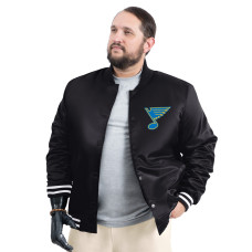St. Louis Blues G-III Sports by Carl Banks Black Adaptive Bold Logo Satin Full-Snap Varsity Jacket