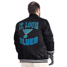 St. Louis Blues G-III Sports by Carl Banks Black Adaptive Bold Logo Satin Full-Snap Varsity Jacket