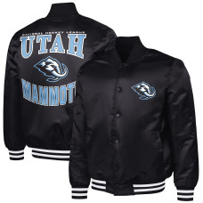 Рубашка Utah Mammoth G-III Sports by Carl Banks Black Adaptive Bold Logo Satin Varsity Jacket