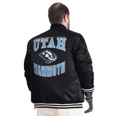 Рубашка Utah Mammoth G-III Sports by Carl Banks Black Adaptive Bold Logo Satin Varsity Jacket
