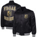 Куртка Vegas Golden Knights G-III Sports by Carl Banks Black Adaptive Bold Logo Satin Full-Snap Varsity