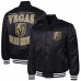 Vegas Golden Knights G-III Sports by Carl Banks Black Adaptive Bold Logo Satin Full-Snap Varsity Jacket