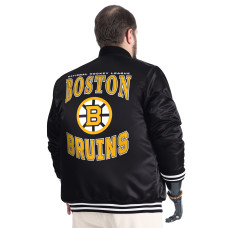 Рубашка Boston Bruins G-III Sports by Carl Banks Black Adaptive Bold Logo Satin Varsity Jacket Рубашка Boston Bruins G-III Sports by Carl Banks Black Adaptive Bold Logo Satin Varsity Jacket