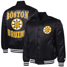 Рубашка Boston Bruins G-III Sports by Carl Banks Black Adaptive Bold Logo Satin Varsity Jacket Рубашка Boston Bruins G-III Sports by Carl Banks Black Adaptive Bold Logo Satin Varsity Jacket