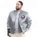 New York Islanders G-III Sports by Carl Banks Gray Adaptive Bold Logo Satin Full-Snap Varsity Jacket