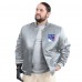 New York Rangers G-III Sports by Carl Banks Gray Adaptive Bold Logo Satin Full-Snap Varsity Jacket