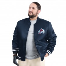 Colorado Avalanche G-III Sports by Carl Banks Navy Adaptive Bold Logo Satin Full-Snap Varsity Jacket Colorado Avalanche G-III Sports by Carl Banks Navy Adaptive Bold Logo Satin Full-Snap Varsity Jacket