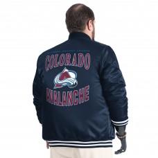 Colorado Avalanche G-III Sports by Carl Banks Navy Adaptive Bold Logo Satin Full-Snap Varsity Jacket Colorado Avalanche G-III Sports by Carl Banks Navy Adaptive Bold Logo Satin Full-Snap Varsity Jacket