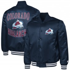 Colorado Avalanche G-III Sports by Carl Banks Navy Adaptive Bold Logo Satin Full-Snap Varsity Jacket Colorado Avalanche G-III Sports by Carl Banks Navy Adaptive Bold Logo Satin Full-Snap Varsity Jacket