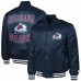 Colorado Avalanche G-III Sports by Carl Banks Navy Adaptive Bold Logo Satin Full-Snap Varsity Jacket