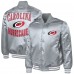 Carolina Hurricanes G-III Sports by Carl Banks Gray Adaptive Bold Logo Satin Full-Snap Varsity Jacket Carolina Hurricanes G-III Sports by Carl Banks Gray Adaptive Bold Logo Satin Full-Snap Varsity Jacket