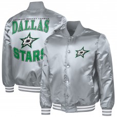Dallas Stars G-III Sports by Carl Banks Gray Adaptive Bold Logo Satin Full-Snap Varsity Jacket