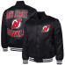 Джерси New Devils G-III Sports by Carl Banks Black Adaptive Bold Logo Satin Full-Snap Varsity Jacket