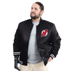 Джерси New Devils G-III Sports by Carl Banks Black Adaptive Bold Logo Satin Full-Snap Varsity Jacket Джерси New Devils G-III Sports by Carl Banks Black Adaptive Bold Logo Satin Full-Snap Varsity Jacket