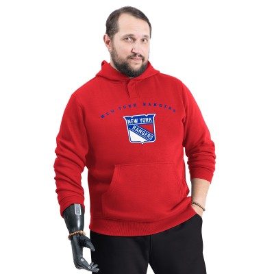 Толстовка New York Rangers G-III Sports by Carl Banks Red Adaptive Classic Team Arc Fleece