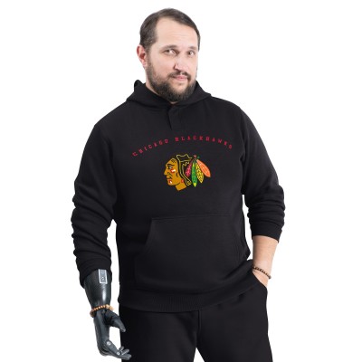 Толстовка Chicago Blackhawks G-III Sports by Carl Banks Black Adaptive Classic Team Arc Fleece