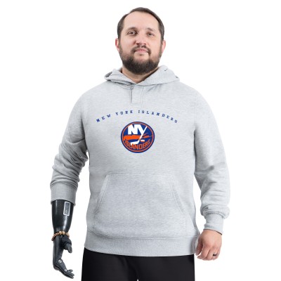New York Islanders G-III Sports by Carl Banks Gray Adaptive Classic Team Arc Fleece Hoodie