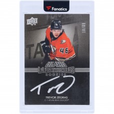 Trevor Zegras Anaheim Ducks Autographed 2021-22 Upper Deck Black Lustrous #LRS-TZ #10/99 Rookie Card