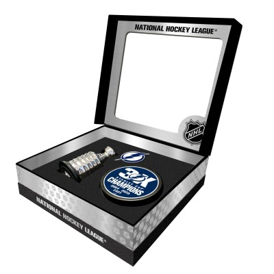 Tampa Bay Lightning Stanley Cup Champions Mini Replica Stanley Cup & Puck Gift Box Set