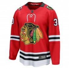 Джерси Chicago Blackhawks Spencer Knight Fanatics Red Centennial Breakaway