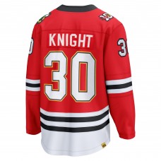 Джерси Chicago Blackhawks Spencer Knight Fanatics Red Centennial Breakaway