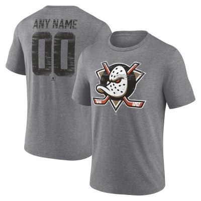 Именная футболка Anaheim Ducks Gray Heritage Tri-Blend