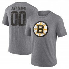 Именная футболка Boston Bruins Gray Heritage Tri-Blend
