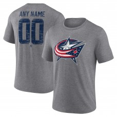 Columbus Blue Jackets Gray Heritage Custom Tri-Blend T-Shirt